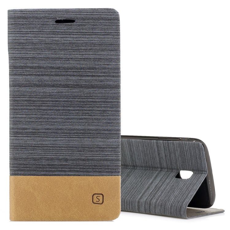 For Galaxy J7 (2017) / J730 ( EU Version) Canvas Texture PU + TPU Horizontal Flip Leather Case with Holder & Card Slots