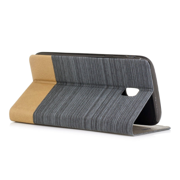 For Galaxy J7 (2017) / J730 ( EU Version) Canvas Texture PU + TPU Horizontal Flip Leather Case with Holder & Card Slots