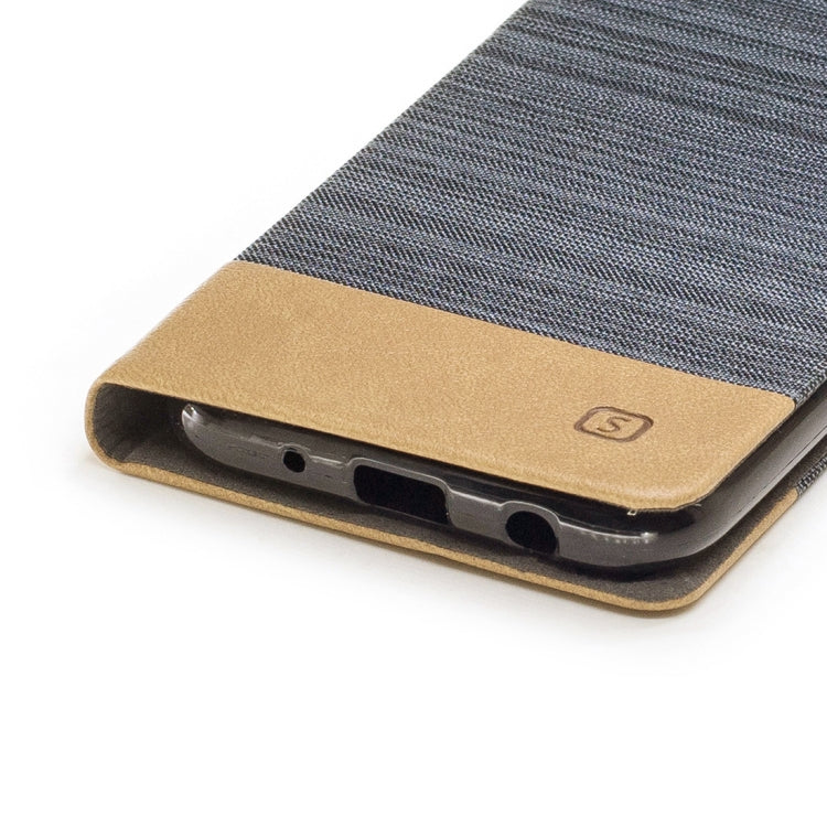 For Galaxy J7 (2017) / J730 ( EU Version) Canvas Texture PU + TPU Horizontal Flip Leather Case with Holder & Card Slots
