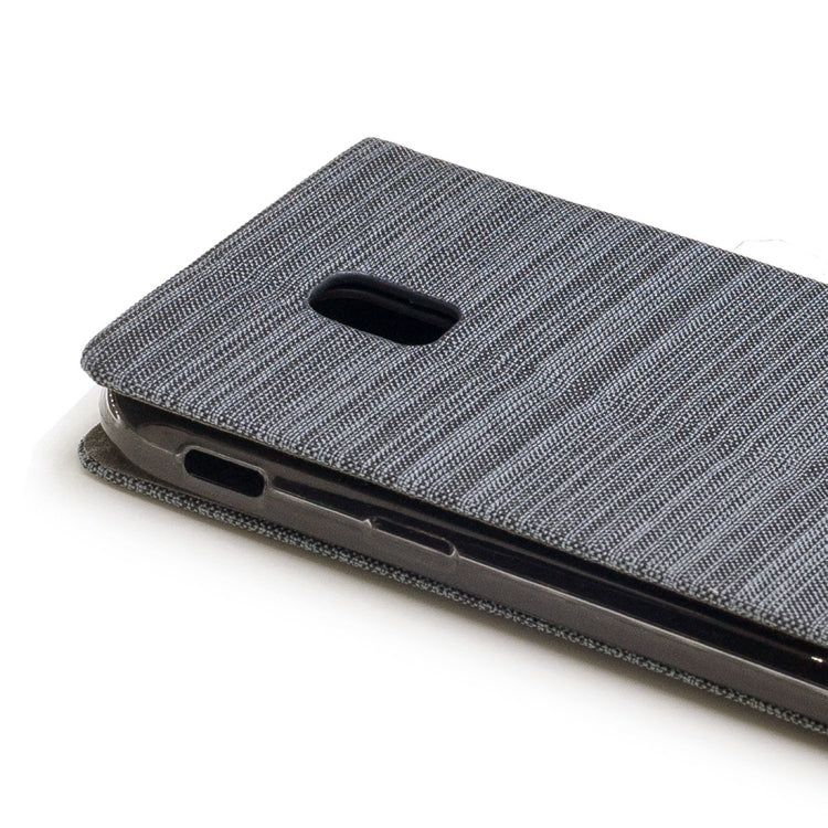 For Galaxy J7 (2017) / J730 ( EU Version) Canvas Texture PU + TPU Horizontal Flip Leather Case with Holder & Card Slots