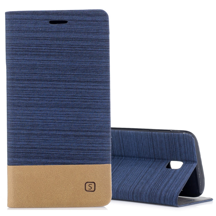 For Galaxy J7 (2017) / J730 ( EU Version) Canvas Texture PU + TPU Horizontal Flip Leather Case with Holder & Card Slots