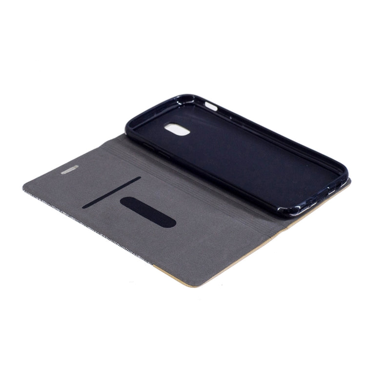 For Galaxy J7 (2017) / J730 ( EU Version) Canvas Texture PU + TPU Horizontal Flip Leather Case with Holder & Card Slots