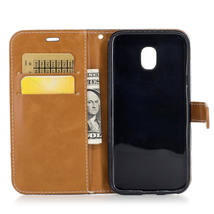 For Galaxy J3 (2017) / J330 ( EU Version) Denim Texture Leather Case with Holder & Card Slots & Wallet & Lanyard