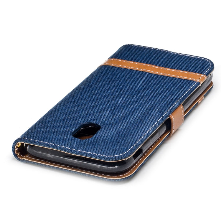 For Galaxy J3 (2017) / J330 ( EU Version) Denim Texture Leather Case with Holder & Card Slots & Wallet & Lanyard