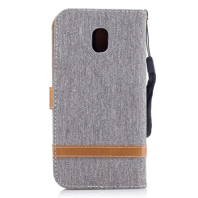 For Galaxy J3 (2017) / J330 ( EU Version) Denim Texture Leather Case with Holder & Card Slots & Wallet & Lanyard