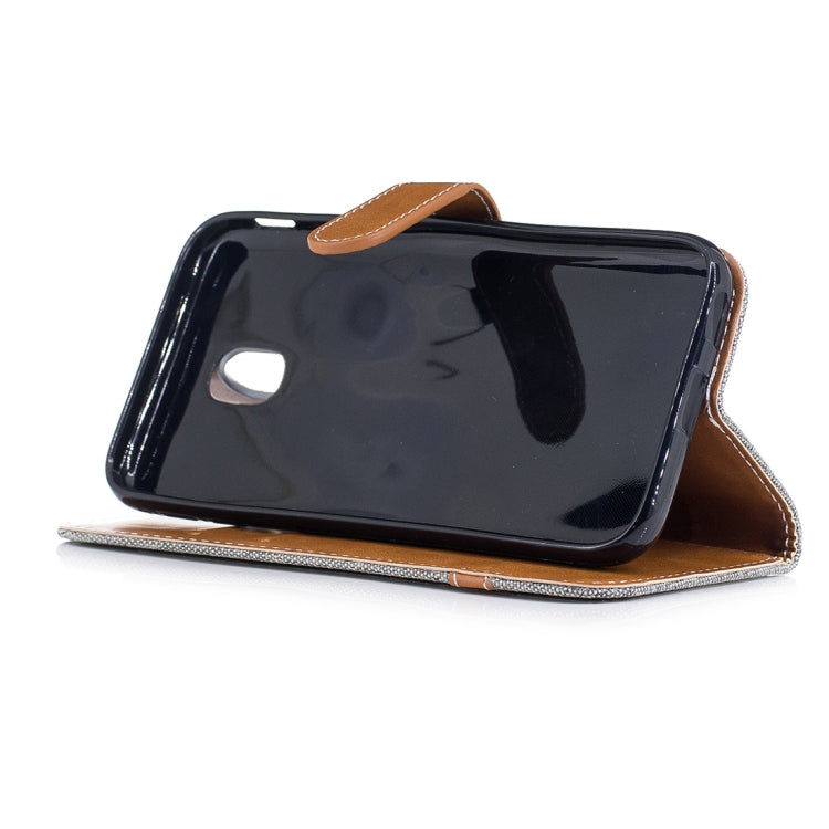 For Galaxy J3 (2017) / J330 ( EU Version) Denim Texture Leather Case with Holder & Card Slots & Wallet & Lanyard