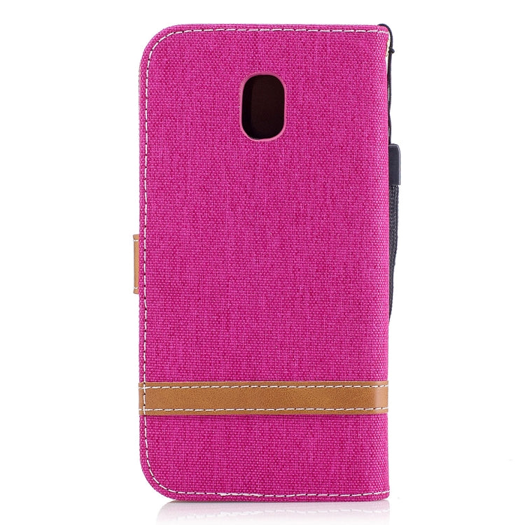 For Galaxy J3 (2017) / J330 ( EU Version) Denim Texture Leather Case with Holder & Card Slots & Wallet & Lanyard