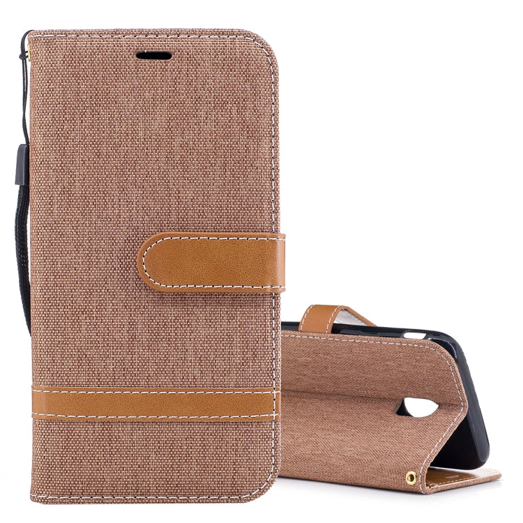 For Galaxy J3 (2017) / J330 ( EU Version) Denim Texture Leather Case with Holder & Card Slots & Wallet & Lanyard