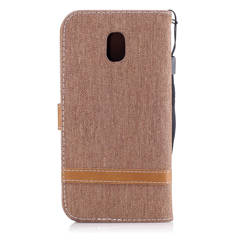 For Galaxy J3 (2017) / J330 ( EU Version) Denim Texture Leather Case with Holder & Card Slots & Wallet & Lanyard