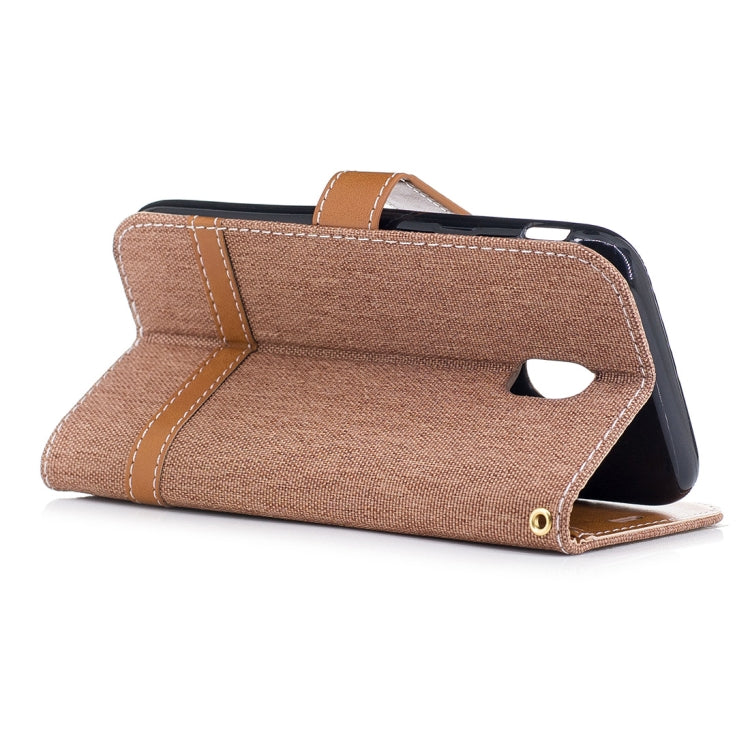 For Galaxy J3 (2017) / J330 ( EU Version) Denim Texture Leather Case with Holder & Card Slots & Wallet & Lanyard