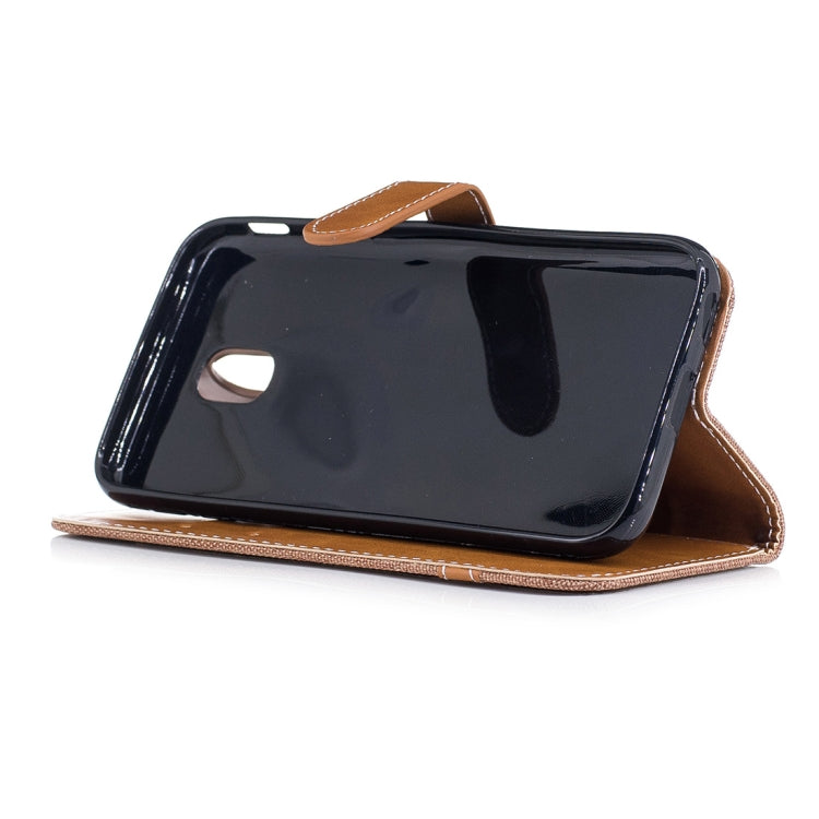 For Galaxy J3 (2017) / J330 ( EU Version) Denim Texture Leather Case with Holder & Card Slots & Wallet & Lanyard