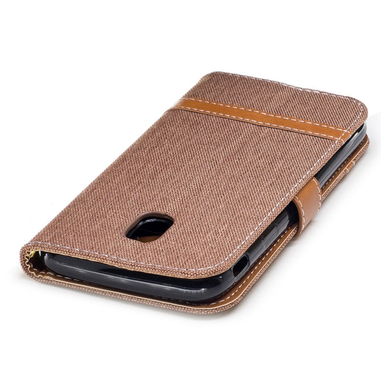 For Galaxy J3 (2017) / J330 ( EU Version) Denim Texture Leather Case with Holder & Card Slots & Wallet & Lanyard