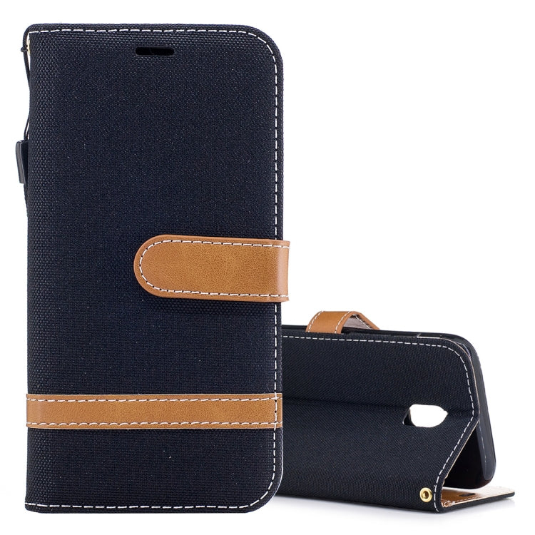 For Galaxy J5 (2017) / J530 ( EU Version) Denim Texture Leather Case with Holder & Card Slots & Wallet & Lanyard