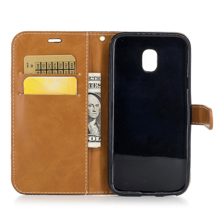 For Galaxy J5 (2017) / J530 ( EU Version) Denim Texture Leather Case with Holder & Card Slots & Wallet & Lanyard