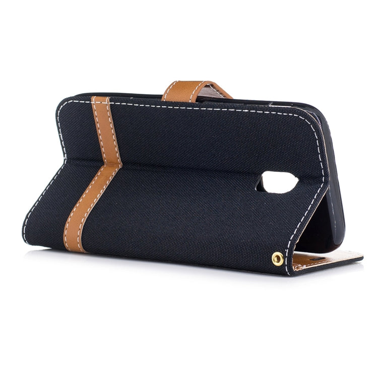 For Galaxy J5 (2017) / J530 ( EU Version) Denim Texture Leather Case with Holder & Card Slots & Wallet & Lanyard