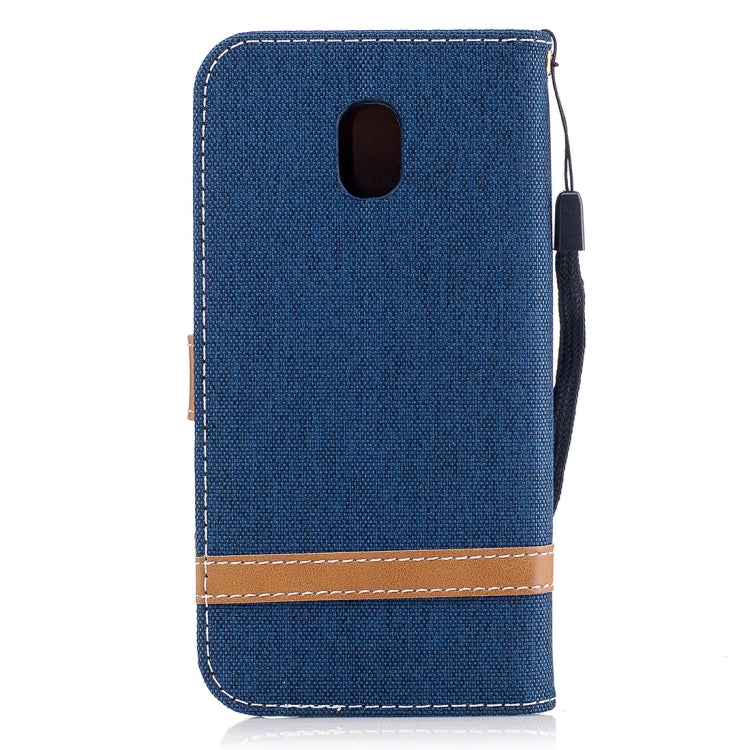 For Galaxy J5 (2017) / J530 ( EU Version) Denim Texture Leather Case with Holder & Card Slots & Wallet & Lanyard