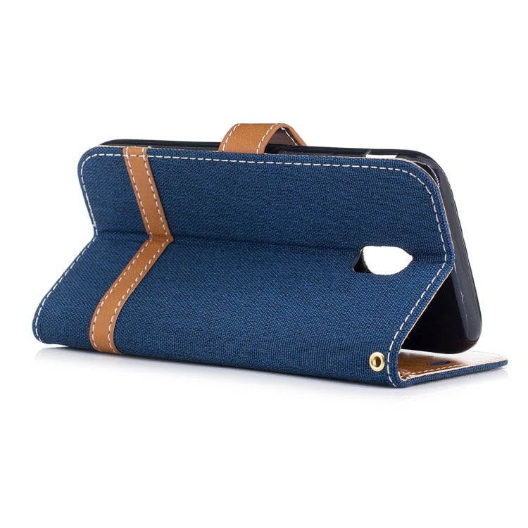 For Galaxy J5 (2017) / J530 ( EU Version) Denim Texture Leather Case with Holder & Card Slots & Wallet & Lanyard