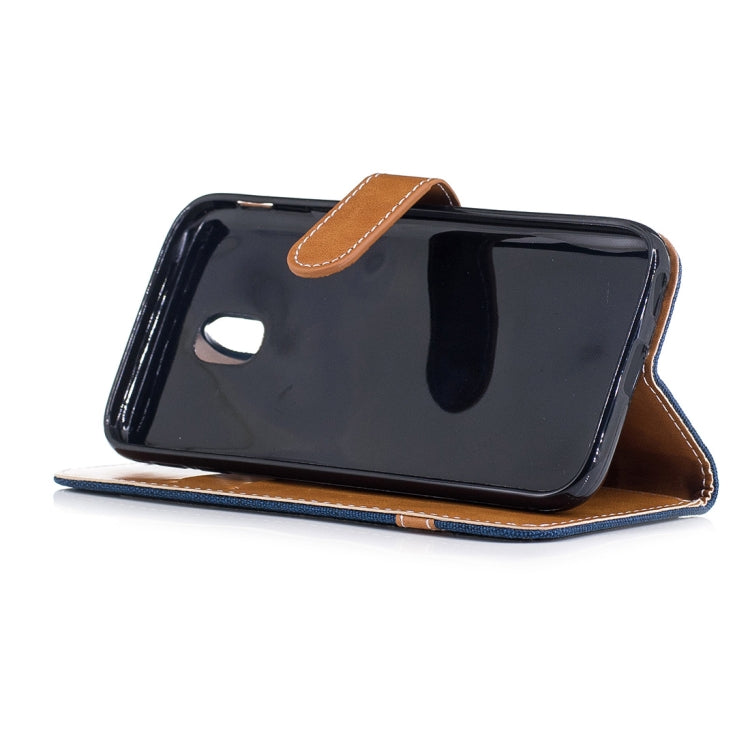 For Galaxy J5 (2017) / J530 ( EU Version) Denim Texture Leather Case with Holder & Card Slots & Wallet & Lanyard