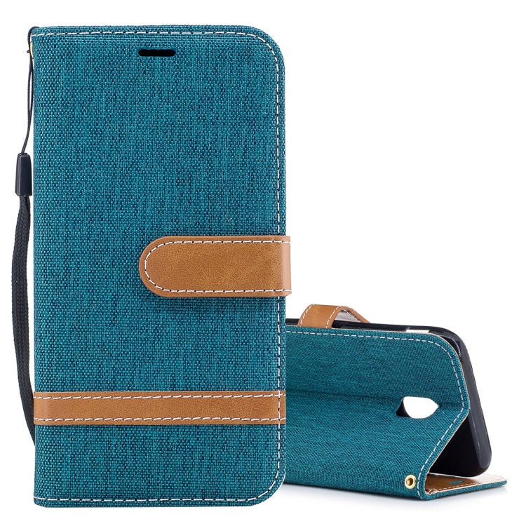 For Galaxy J5 (2017) / J530 ( EU Version) Denim Texture Leather Case with Holder & Card Slots & Wallet & Lanyard