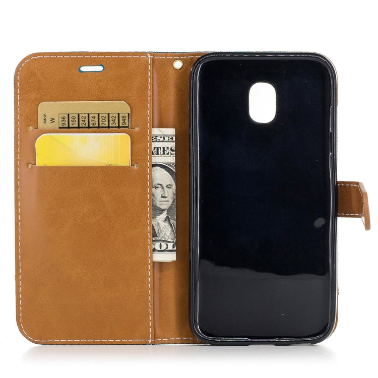 For Galaxy J5 (2017) / J530 ( EU Version) Denim Texture Leather Case with Holder & Card Slots & Wallet & Lanyard