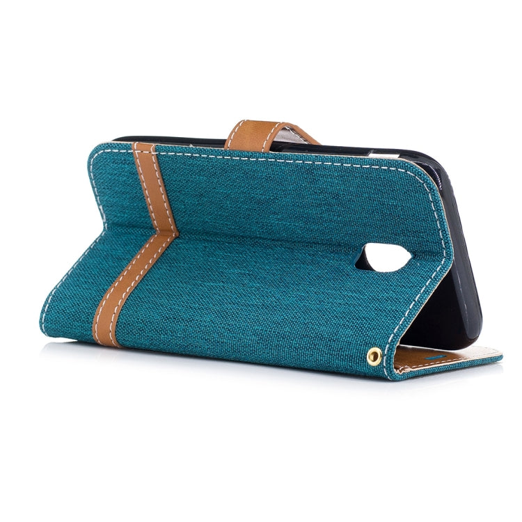 For Galaxy J5 (2017) / J530 ( EU Version) Denim Texture Leather Case with Holder & Card Slots & Wallet & Lanyard