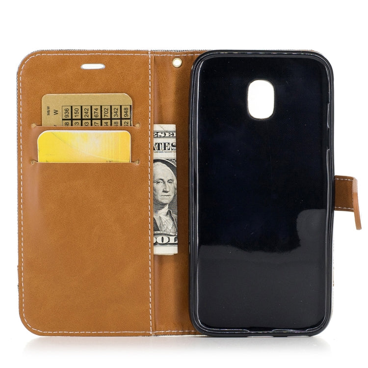 For Galaxy J5 (2017) / J530 ( EU Version) Denim Texture Leather Case with Holder & Card Slots & Wallet & Lanyard