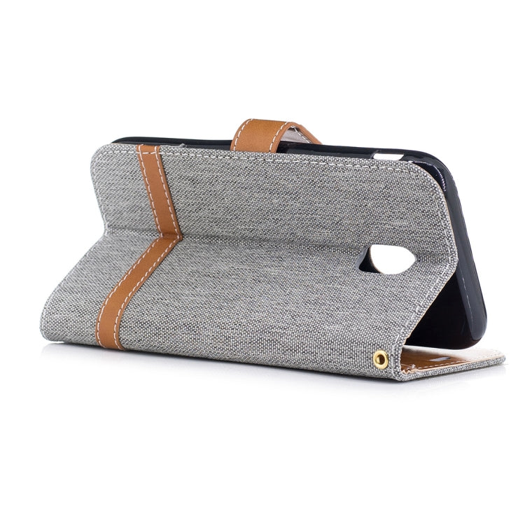 For Galaxy J5 (2017) / J530 ( EU Version) Denim Texture Leather Case with Holder & Card Slots & Wallet & Lanyard