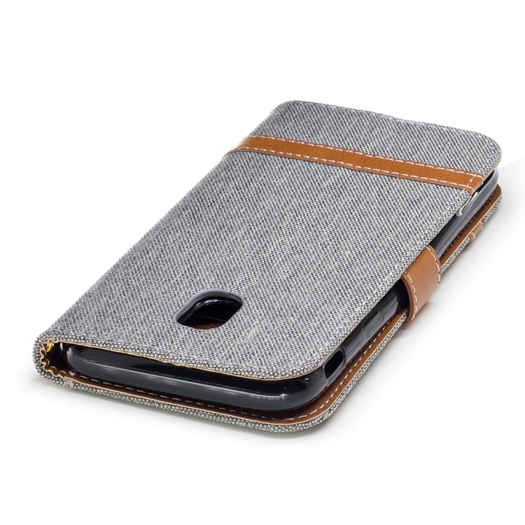 For Galaxy J5 (2017) / J530 ( EU Version) Denim Texture Leather Case with Holder & Card Slots & Wallet & Lanyard