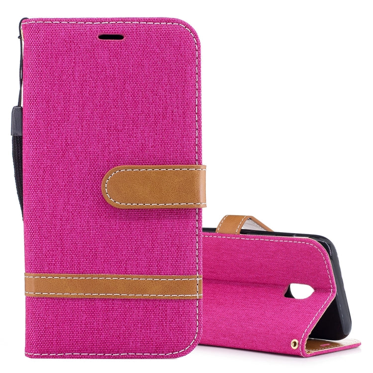 For Galaxy J5 (2017) / J530 ( EU Version) Denim Texture Leather Case with Holder & Card Slots & Wallet & Lanyard