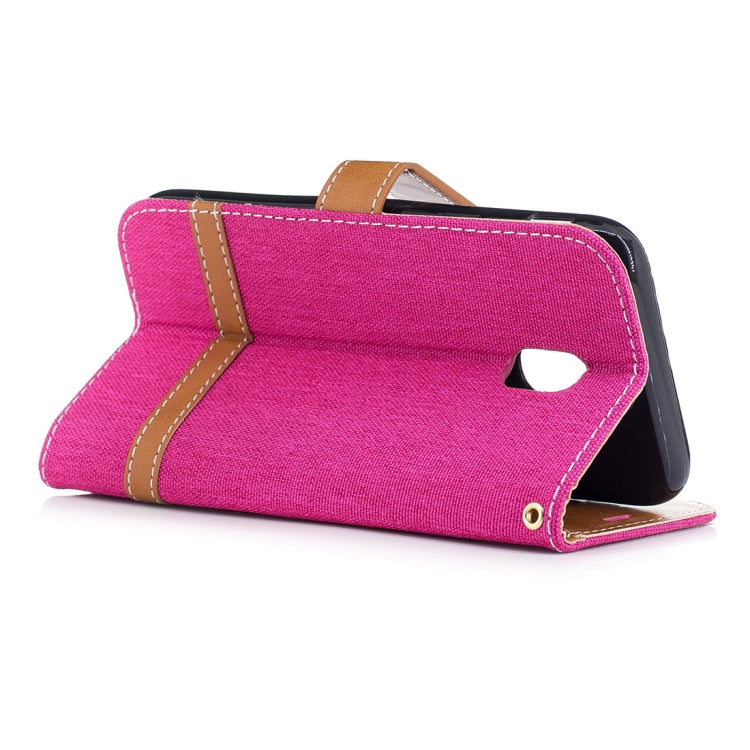 For Galaxy J5 (2017) / J530 ( EU Version) Denim Texture Leather Case with Holder & Card Slots & Wallet & Lanyard