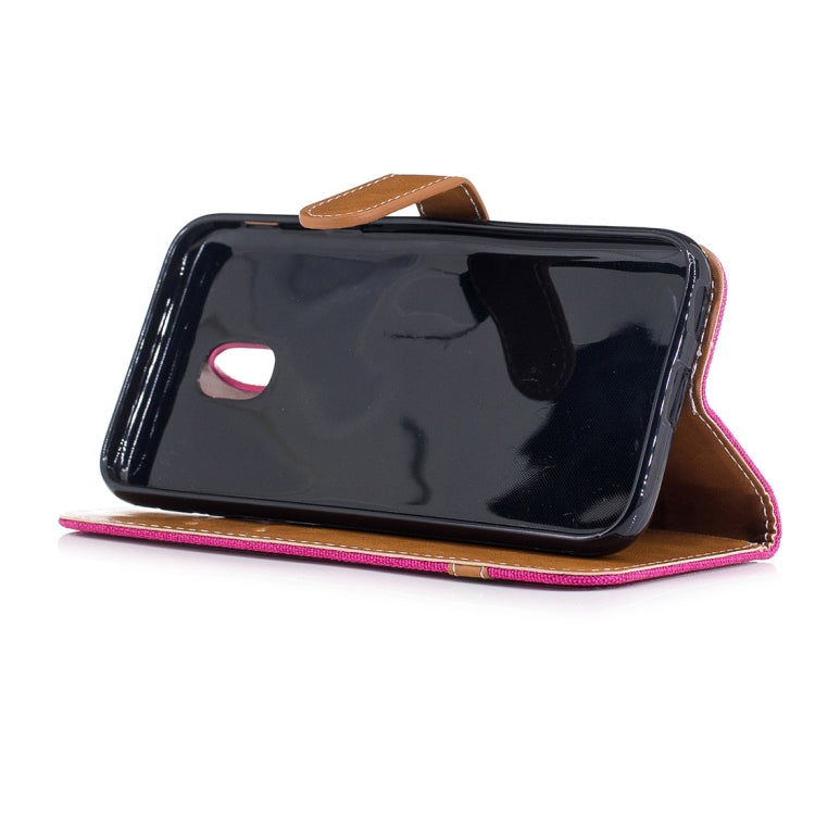 For Galaxy J5 (2017) / J530 ( EU Version) Denim Texture Leather Case with Holder & Card Slots & Wallet & Lanyard