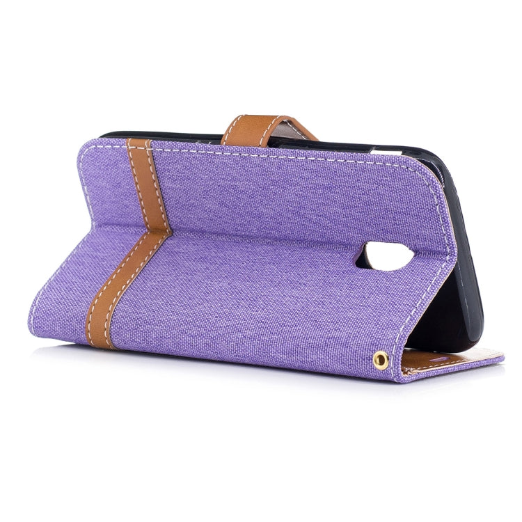 For Galaxy J5 (2017) / J530 ( EU Version) Denim Texture Leather Case with Holder & Card Slots & Wallet & Lanyard