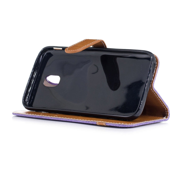 For Galaxy J5 (2017) / J530 ( EU Version) Denim Texture Leather Case with Holder & Card Slots & Wallet & Lanyard