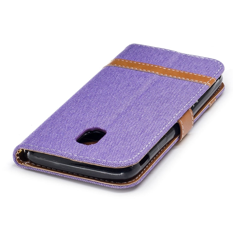 For Galaxy J5 (2017) / J530 ( EU Version) Denim Texture Leather Case with Holder & Card Slots & Wallet & Lanyard