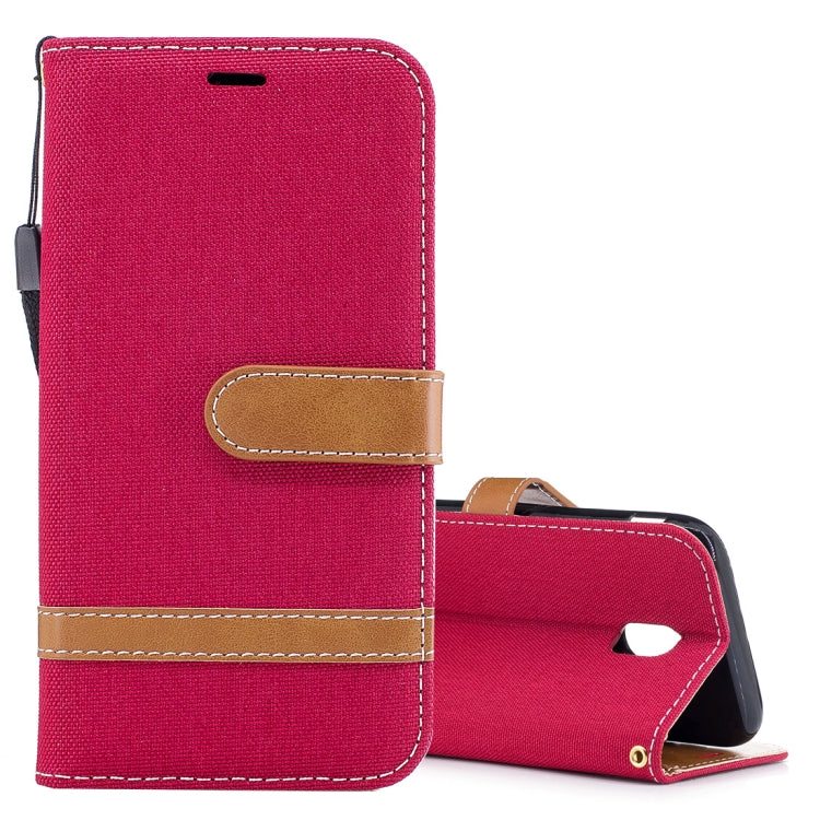 For Galaxy J5 (2017) / J530 ( EU Version) Denim Texture Leather Case with Holder & Card Slots & Wallet & Lanyard