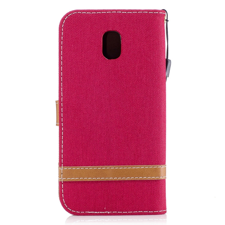 For Galaxy J5 (2017) / J530 ( EU Version) Denim Texture Leather Case with Holder & Card Slots & Wallet & Lanyard