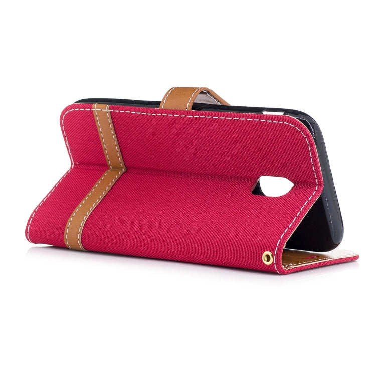 For Galaxy J5 (2017) / J530 ( EU Version) Denim Texture Leather Case with Holder & Card Slots & Wallet & Lanyard