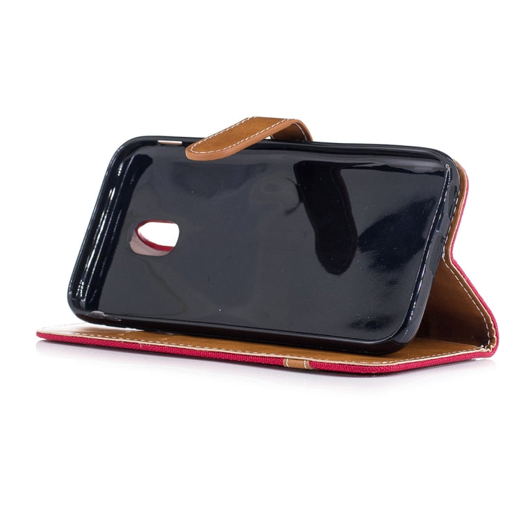 For Galaxy J5 (2017) / J530 ( EU Version) Denim Texture Leather Case with Holder & Card Slots & Wallet & Lanyard