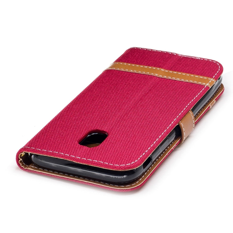 For Galaxy J5 (2017) / J530 ( EU Version) Denim Texture Leather Case with Holder & Card Slots & Wallet & Lanyard