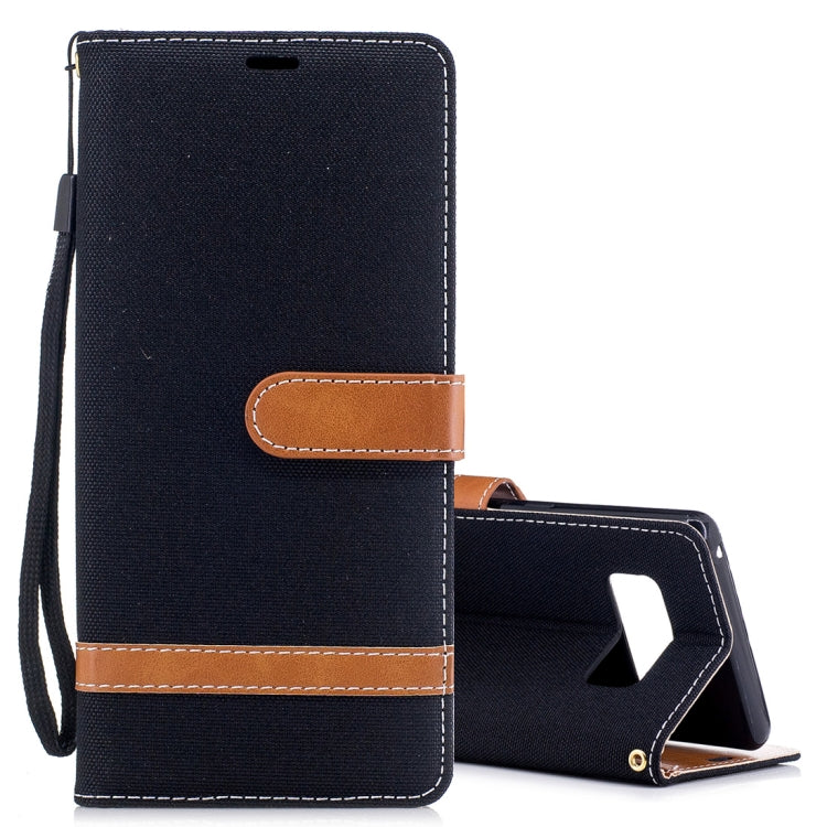 For Galaxy Note 8 Denim Texture Leather Case with Holder & Card Slots & Wallet & Lanyard