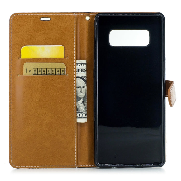 For Galaxy Note 8 Denim Texture Leather Case with Holder & Card Slots & Wallet & Lanyard