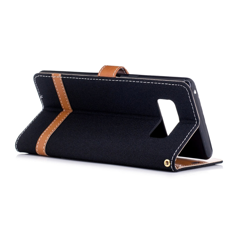 For Galaxy Note 8 Denim Texture Leather Case with Holder & Card Slots & Wallet & Lanyard