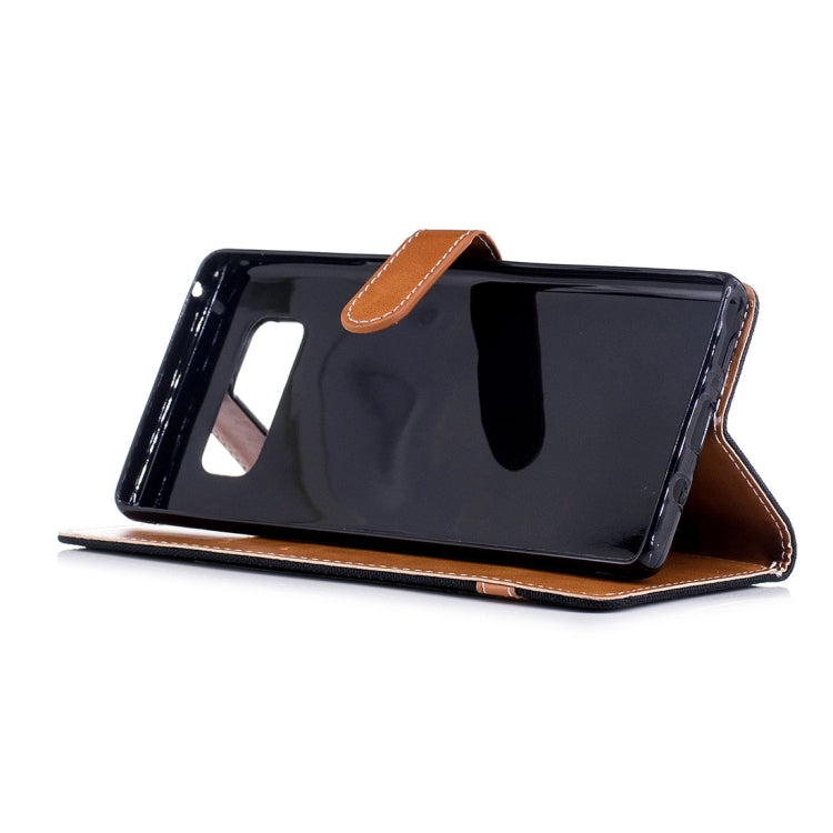 For Galaxy Note 8 Denim Texture Leather Case with Holder & Card Slots & Wallet & Lanyard