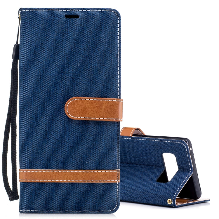 For Galaxy Note 8 Denim Texture Leather Case with Holder & Card Slots & Wallet & Lanyard