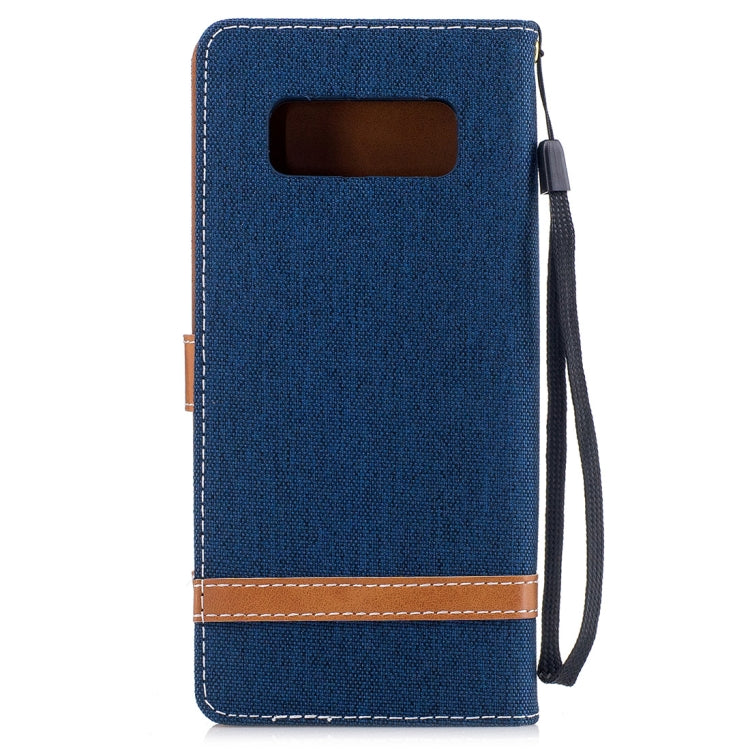 For Galaxy Note 8 Denim Texture Leather Case with Holder & Card Slots & Wallet & Lanyard