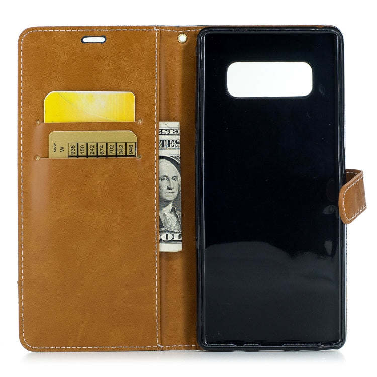 For Galaxy Note 8 Denim Texture Leather Case with Holder & Card Slots & Wallet & Lanyard