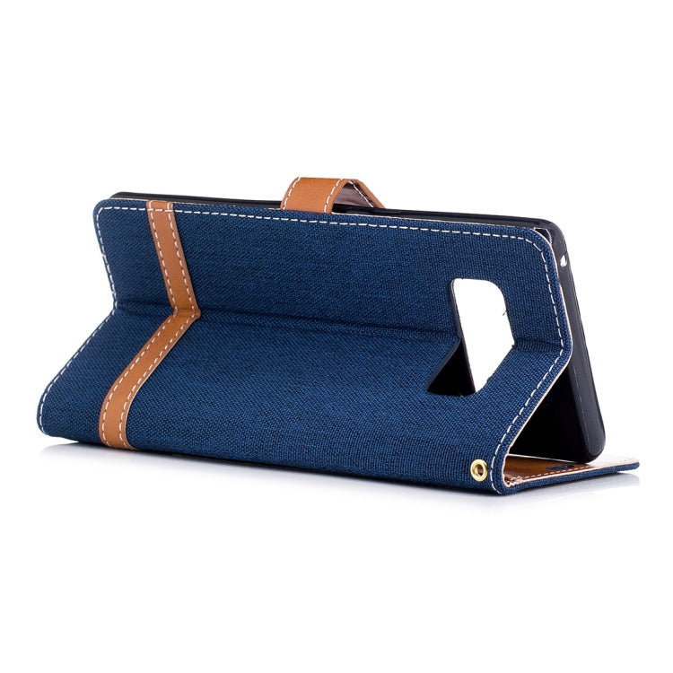 For Galaxy Note 8 Denim Texture Leather Case with Holder & Card Slots & Wallet & Lanyard