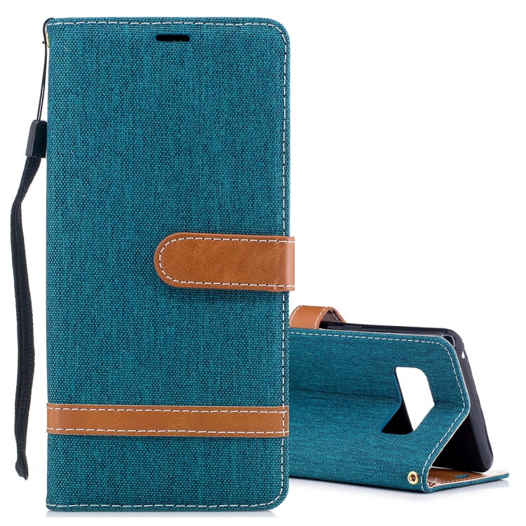 For Galaxy Note 8 Denim Texture Leather Case with Holder & Card Slots & Wallet & Lanyard