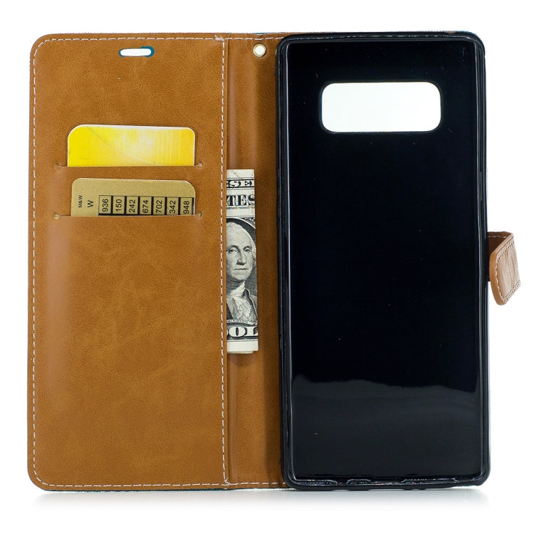 For Galaxy Note 8 Denim Texture Leather Case with Holder & Card Slots & Wallet & Lanyard