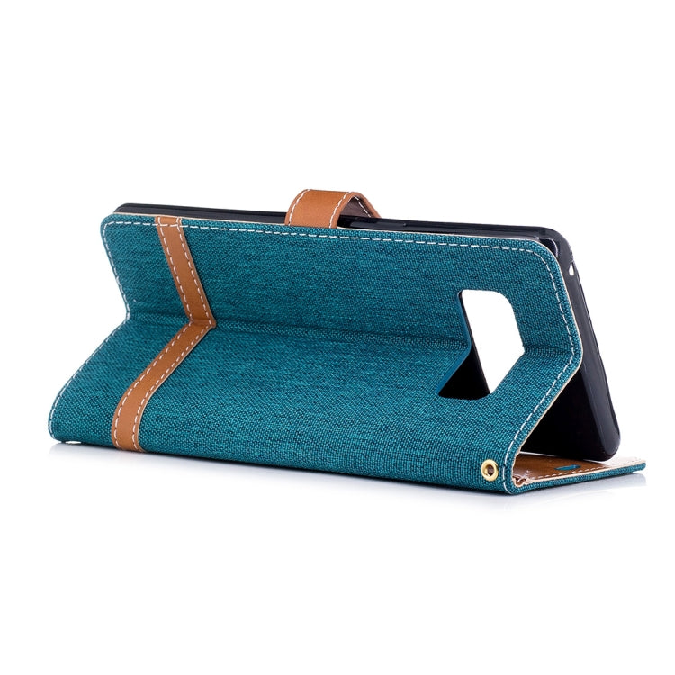 For Galaxy Note 8 Denim Texture Leather Case with Holder & Card Slots & Wallet & Lanyard